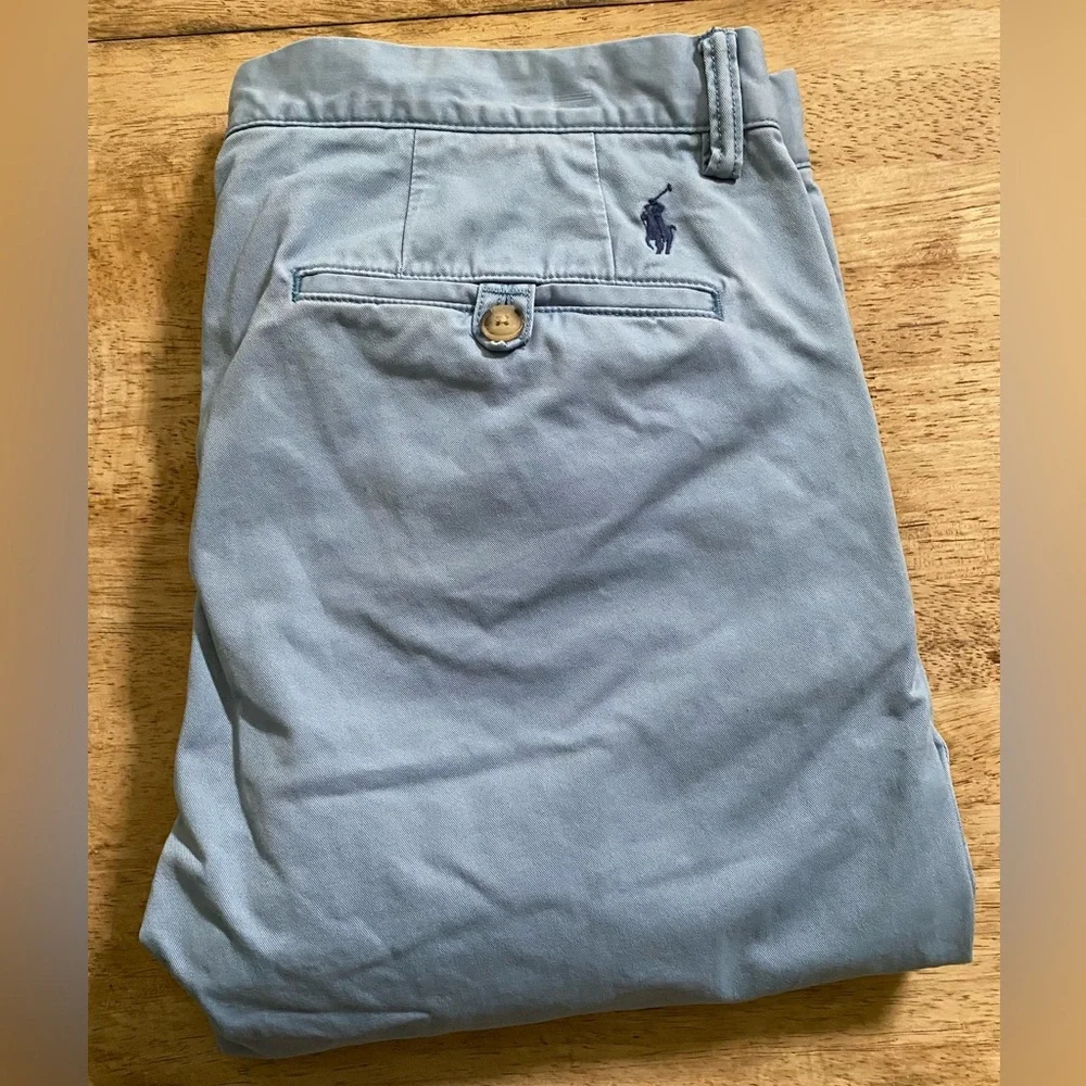 Polo by Ralph Lauren Men’s 33X30 Light Blue Stretch Slim Fit‎ Chinos